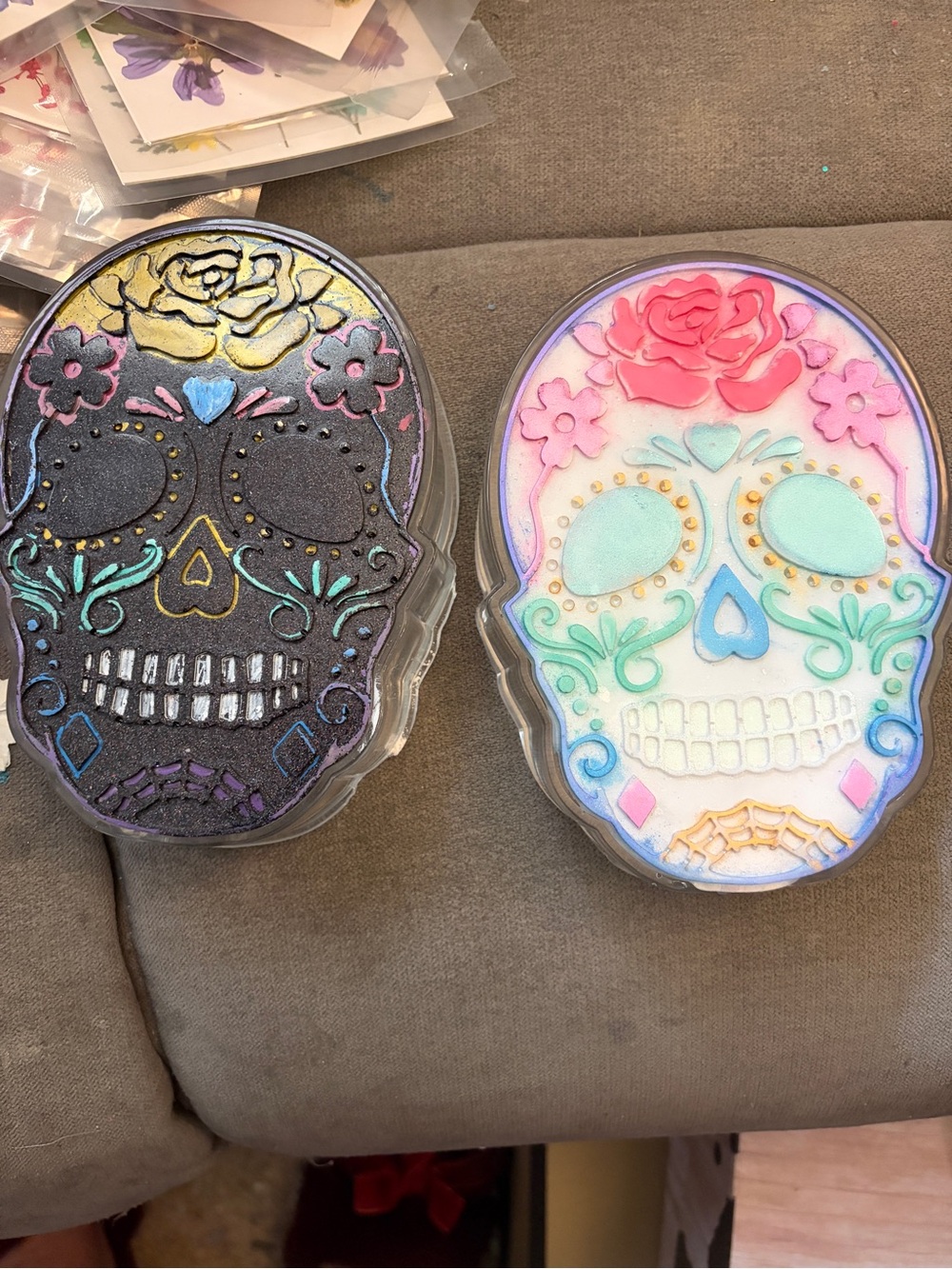 Sugar Skull Jewelry Organizer Case - Multicolor Day of the Dead Design
